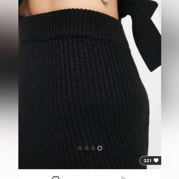 knit sweater midi skirt set in black - Picture 3 of 4